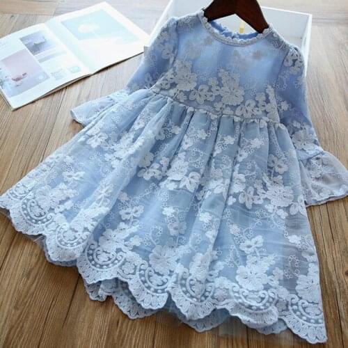Girls' Princess Dress 2020 Korean Childrens Dress Embroidered Mesh Tutu Girl Dress