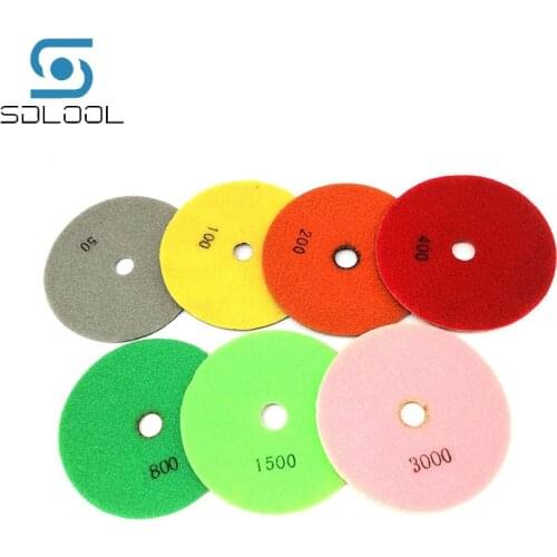 7Pieces/lot 5 Inch Dry Diamond Polishing Pad for Grinding and Polishing Stone, Glass, Ceramics and Waist