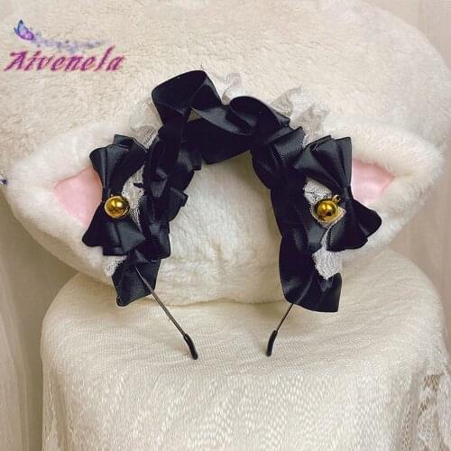 Lolita Girls Cat Ear Lace Headband Kawaii Cute Hairband Headwear AFC907