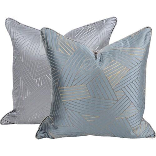 Luxury Pillowcase High Precision Embroidery Striped Jacquard Cushion Cover Living Room Bedroom Sofa Bed Throw Pillows 50*50CM