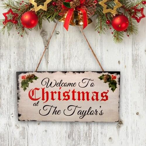 Christmas Wooden Door Sign Pendant Christmas Tree Decoration Home Gift Christmas Craft Xmas Christmas Decorations For Home
