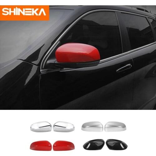 SHINEKA Mirror & Covers For Jeep Cherokee ABS Car Rear View Mirror Decoration Cover Accessories For Jeep Cherokee 2014 Up