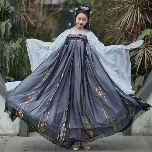 Chinese Traditional Dress Costume Women Performance Chinese Flare Skirt Kimono Hanfu Female Beautiful Dress 3xl Cosplay Costumes