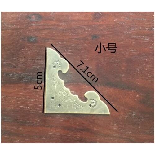 Corner Brackets Chinese style antique copper box jewelry box drawer cabinet corner angle copper decorative carved