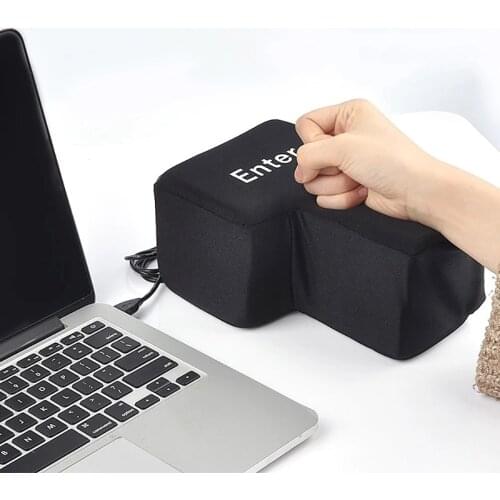 Funny USB Enter Key Big Enter Button Supersized Office Desktop Pillow Nap USB Gadget Anti Stress Relief