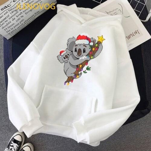 Funny Hoodies Women Christmas Koala Animal Print Sweatshirt Femme Harajuku Kawaii Autumn Winter Sudadera Mujer Drop Shipping