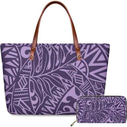 Polynesian tribal style 3D Print custom Handbag&Wallet Women Large Capacity Shoulder Tote Bags Ladies Fashion Handbag Sac A Main