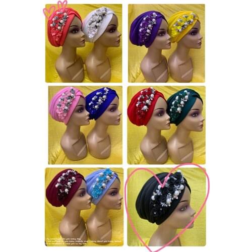 Womens Hijab Latest African Auto Gele Turban Noble Flower Nigerian Wedding Gele Muslim Turban Cap Arab Female Hat 12pcs/pack