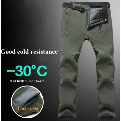 Winter Women Men Fleece Warm Softshell Pants Windproof Hiking Pants Outdoor Camping Fishing Skiing Trekking Waterproof Trousers