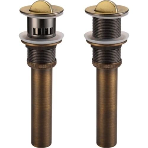 1pc Quality Brass Bathroom Basin Pop Up Drain With Overflow Design Antique Basin Drain