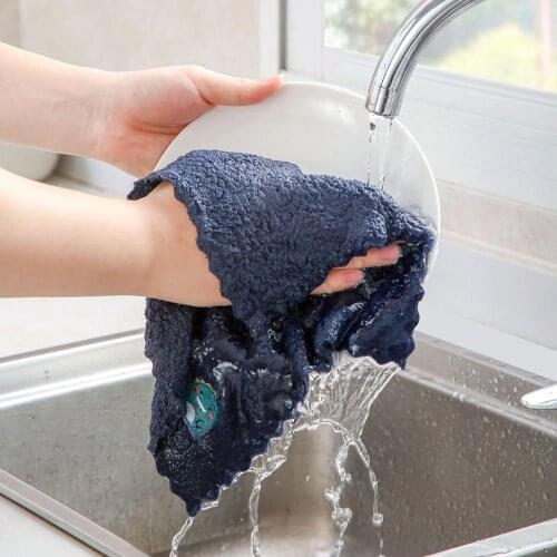 1PC Hanging Kitchen Towel Cleaning Rags Housework Absorbent Cleaning Towels Dishwashing Scouring Pad
