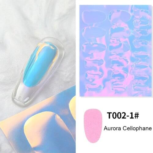 1pc Japanese Aurora Ice Sticker Decals Self Adhesive Korean Trendy Nails Design Ice Patch Nail Sticker Manicure Decoration