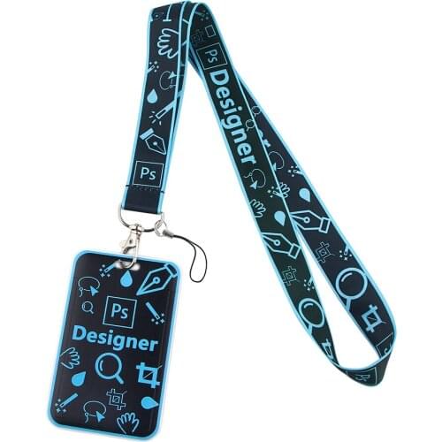 1pcs ZF2658 Ps Designer Neck Strap Lanyard For Key ID Card Gym Mobile Phone Straps USB Badge Holder DIY Hang Rope Lariat Lanyard
