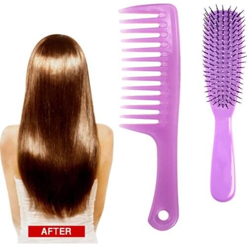 2pcs Hairbrush Set Paddle Detangling Brush Wide Tooth Anti-static Massage Comb MPwell