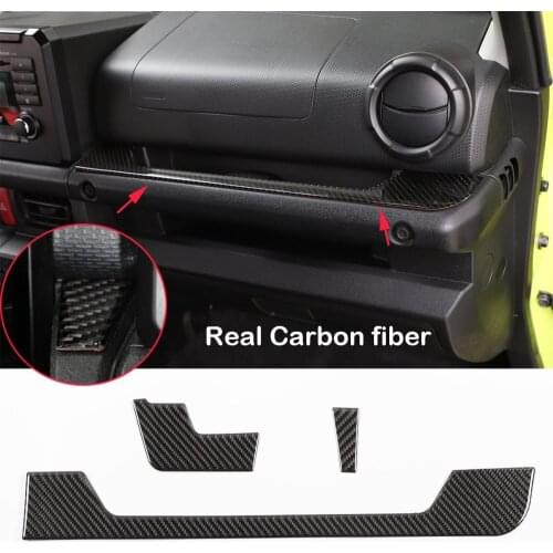 3*Real Carbon Fiber Dashboard Center Console Cover Trim For Suzuki Jimny 2019