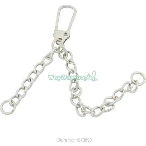 500 PCS Double Chain Keyring keychain for Bag Charms bead zip key Nickle