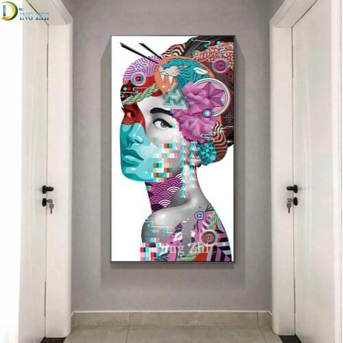5D DIY Diamond Painting Graffiti Art Women Diamond Embroidery Full Round Drill Cross Stitch Mosaic Sale Portrait Home Decor