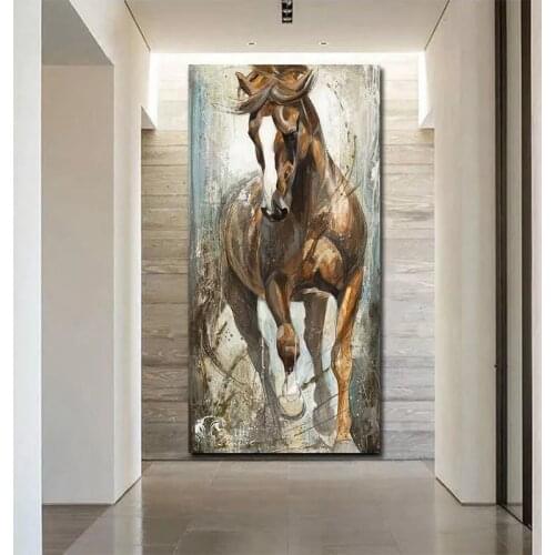 Abstract Horse Oil Paintings on Canvas Wall Art Posters and Prints Large Size Animals Cuadros Pictures for Living Room Decor