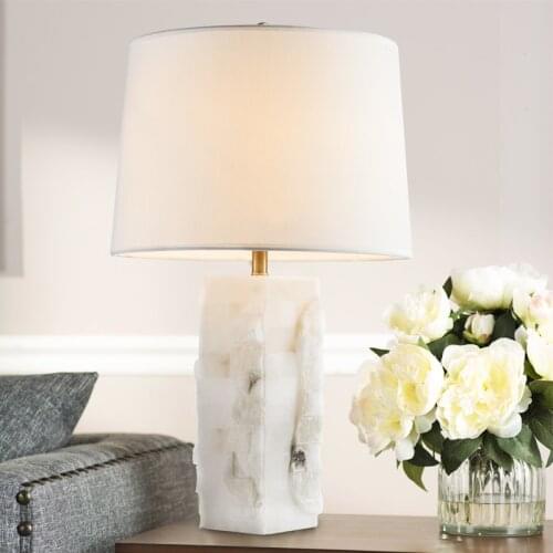 American Creative Art Table Lamp Marble Simple Fashion Modern Nordic Style Living Room Bedroom Bedside Lamp Remote Control