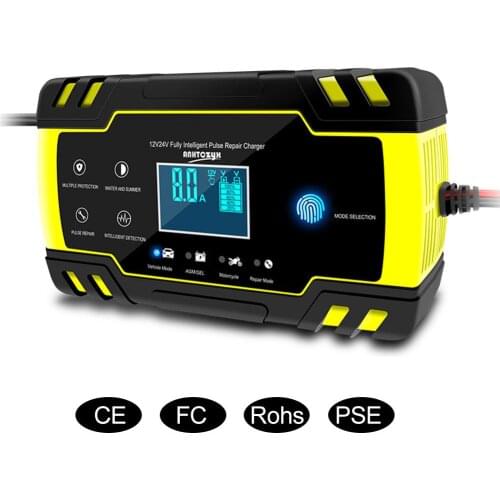 Car Smart Battery Charger For Cars Motorcycles 12V/24V Universal Smart Repair Type Lead Acid Storage Charge