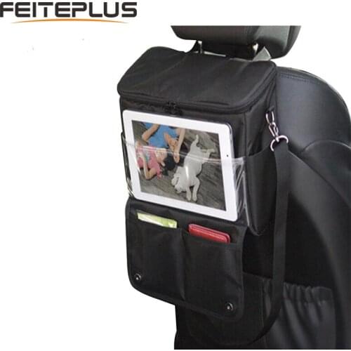 Car Back Seat Haning Bag Outdoor Picnic Food Insulated Bag Multi Organizer Pockets for iPad Mobile Cards Tickets