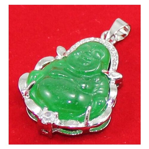 Free shipping wholesale green stone Buddha guanyin pendant Chain can choose