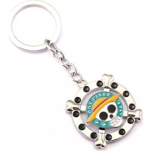 Anime One Piece Logo Keychains Luffy Zoro Sanji Nami Boa Hancock Metal Keyrings Pendants Key Chain Holder Chaveiro Figure Gifts