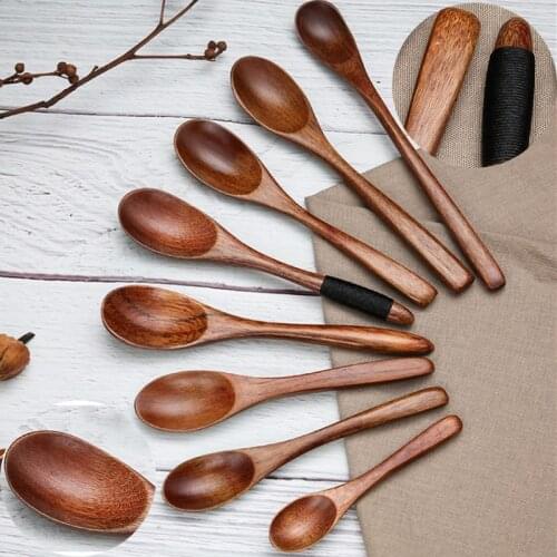 Wooden Coffee Spoon Long Handle Stirring Teaspoon Honey Ladle Creative Kinking Wooden Spoonfuls