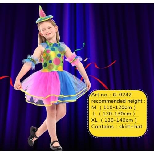 Clown Costumes Kids Children Circus Clown dress Fancy Fantasia Infantil Cosplay for Boys Girls Party Dress Up Naughty Harlequin