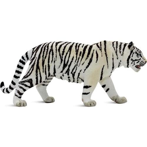 15.8cm 6.2inch White Tiger Figure PVC Figures 14731 WildLife Animal Educational Creature Home Decoration
