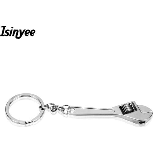 ISINYEE Fashion Adjustable Wrench Key Chains For Men Cars Outdoor 2017 Tool Keyrings Keychain Punk Jewelry Fathers Day Gift