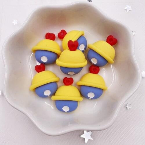 Resin Kawaii Colorful Cartoon Heart Bell Flatback Cabochon Stone 12PCS Scrapbook DIY Decor Home Figurine Crafts OH513