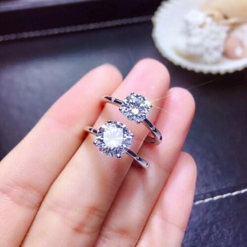 Moissanite Ring D Color VVS1 Excellent Cut Women Engagement Gift Lab Diamond Real 925 Solid Silver