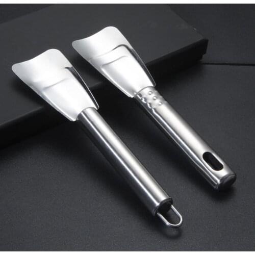 Ice Shovel Curved Design Easy Hanging Stainless Steel Sharp Fridge Ice Scraper Cleaning Tool for Refrigerator Cleaning