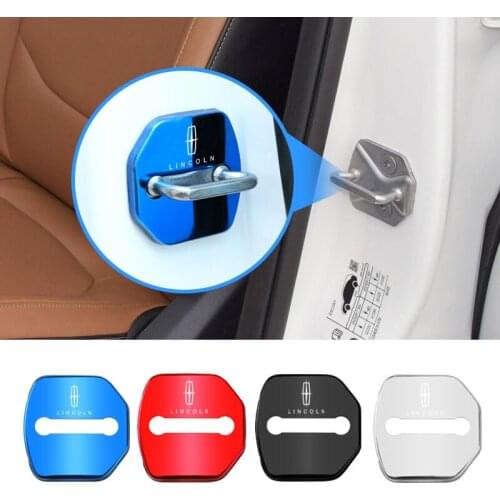 4Pcs Metal Car Door Lock Buckle Cover Decoration Accessories For Lincoln Navigator Town Aviator Energy Continental Corsair MKZ