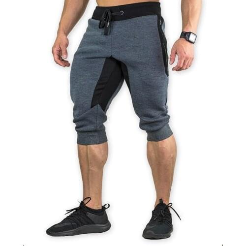 2021 NEW Mens Sports Gym Shorts elastic zipper pocket fitness man fashion blend cotton Shorts jogger Shorts men sweatpants