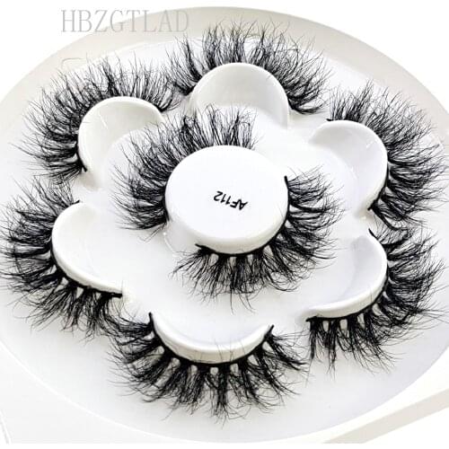 NEW 4Pairs 10-25mm Fake Eyelashes 100% Mink Eyelashes Mink Lashes Natural Dramatic Volume Eyelashes Extension False Eyelashes
