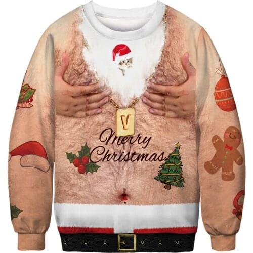 New 3D Funny Print Ugly Christmas Sweater Jumper Men Women Crewneck Long Sleeve Pull Homme Tops Pullover Xmas Hoodie Sweatshirts