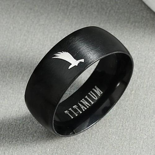Eagle Ring Stainless Steel Ring Wings Of Liberty Flag Finger Rings For Men Women Jewelry Anime Fans