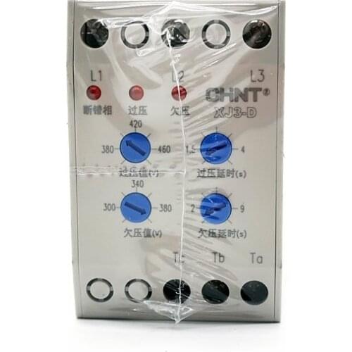 CHINT Motor Protection Relay XJ3-D The Phase Sequence Protection and Fault Relay XJ3-D AC380V