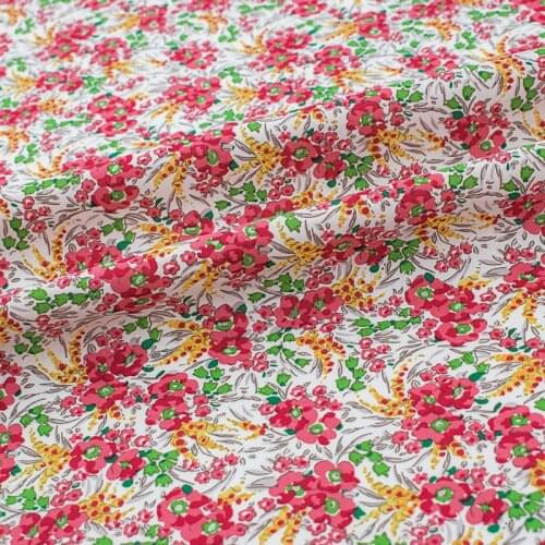Safflower Green Heart Cotton Fabric For Dress Tissus Au Mètre Telas Algodon Estampadas Sewing Ткань Для Шитья Vestidos Tissu Diy