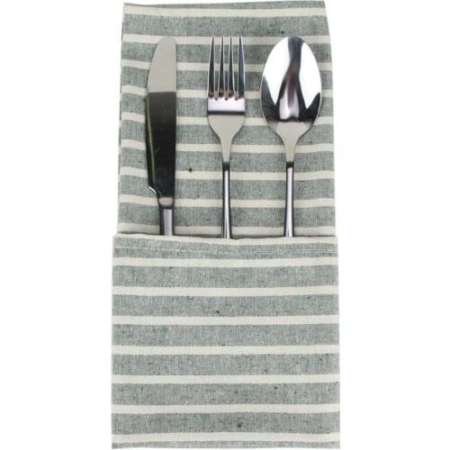 Striped cloth Napkins 44 x 44cm cotton linen dinner table Napkins fabric placemats 6 colors