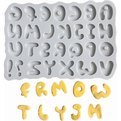 Letter silicone mold chocolate fondant cake decoration handicraft resin mold clay grinder soap mold