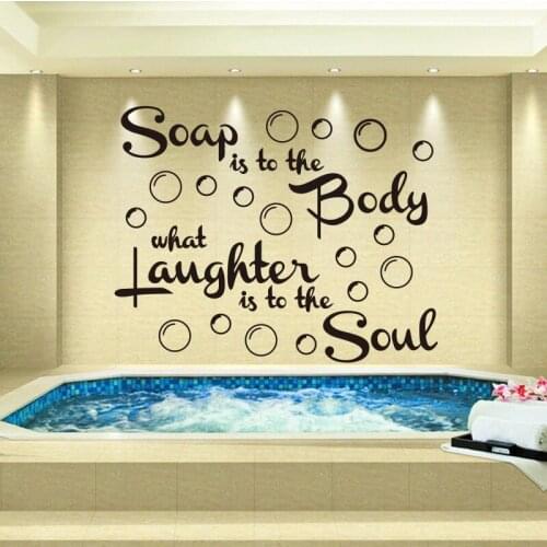 DIY Soap to the body with Bubbles Vinyl Wall sticker Removable Mural Decals Wallpaper For Bathroom shower room Home Decor DD0729