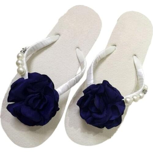 2021EUR 35-40 Yeshitop DIY Women Shoes Home Slippers Handmade Flower And Pearl Mix-Color Beach Sandals Out Door Eva Slides