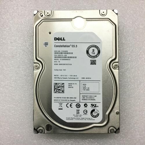DELL 55FX5 2TB 6G 7.2K 3.5 SATA HDD ST2000NM0033 055fx5 Hard Drive