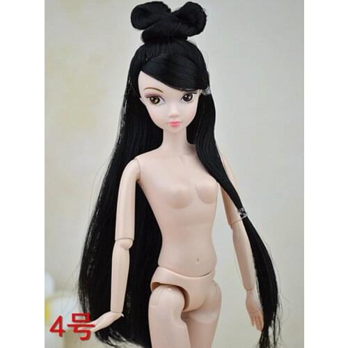 1pc 12 Moveable Joints Chinese Doll Accessories For 11.5" Dollhouse 1/6 Doll Body + Head With Long Ancient Style Hair Doll