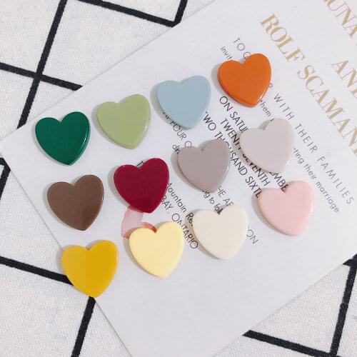 DIY new love heart heart color acrylic patch handmade hairpin jewelry earrings accessories materials 10pcs
