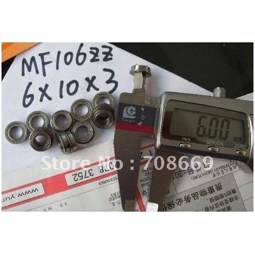 10pcs Miniature Flange Bearing 6x10x3mm 6x10x3 MF106ZZ