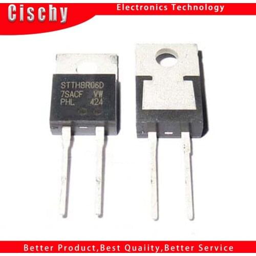 5pcs STTH8R06D TO220-2 STTH8R06 TO-220 600V 8A original